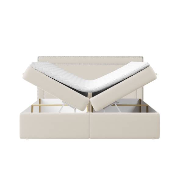 Boxspringbett Annecy Taschenfederkern Beige - Breite: 162 cm