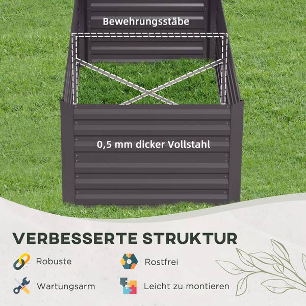 Hochbeet 845-774V00CG Dunkelgrau