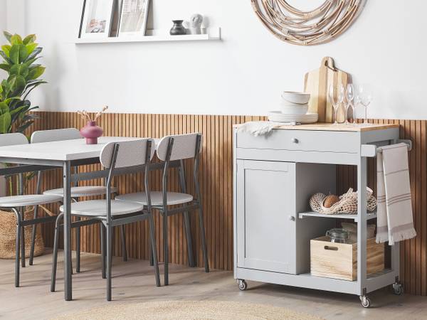 Chariot de cuisine TRAPANI Marron - Gris - Gris lumineux