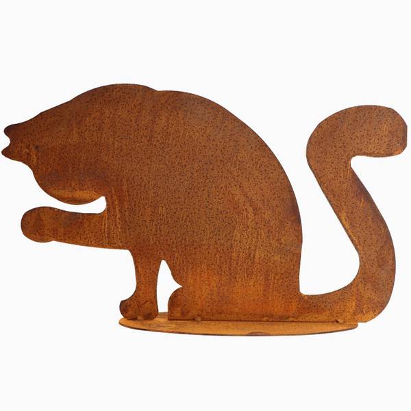 Gartenfigur Katze Dekoration Braun - Stahl - 32 x 22 x 7 cm
