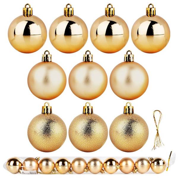 Weihnachtskugeln 10er Set 839485 Gold - Kunststoff - 5 x 5 x 5 cm