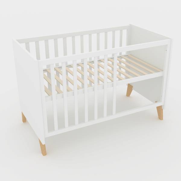 Baby- und Beistellbett Leon Weiß - Holzwerkstoff - 66 x 82 x 124 cm