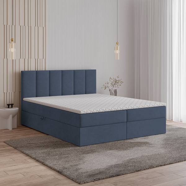 Boxspringbett MERIL Blau - Liegefläche Breite: 160 cm