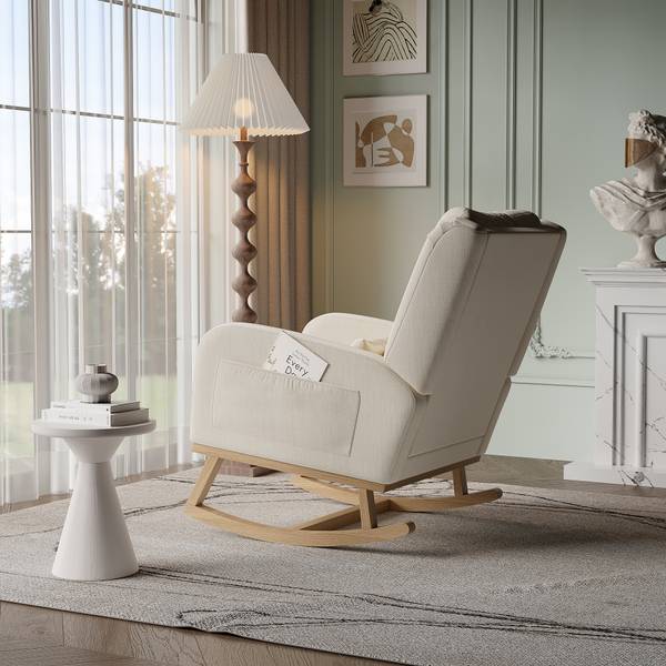 Schaukelsessel KOVEDA2 Beige - Textil - 93 x 96 x 60 cm