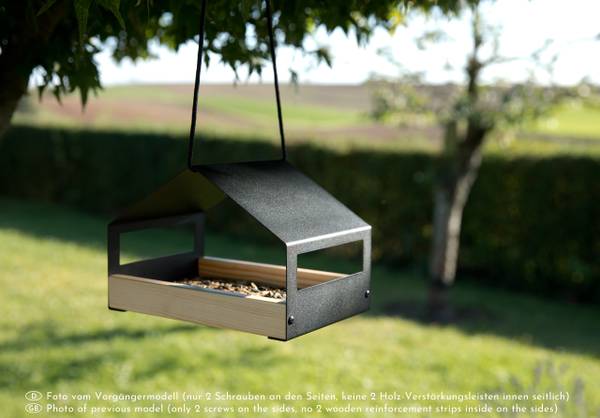 Vogelhaus cibarium3 Schwarz - Edelstahl - 20 x 14 x 14 cm