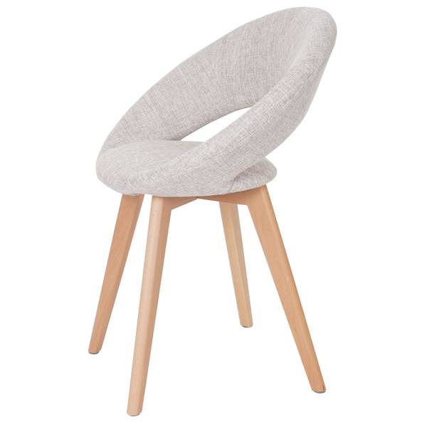 Chaise capitonnée Almada III Beige - Gris - Textile - En partie en bois massif - 60 x 79 x 50 cm