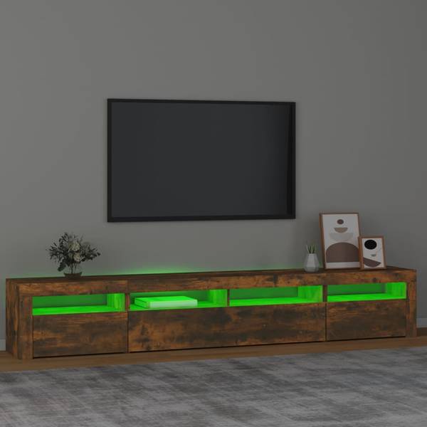 TV-Schrank mit LED-Leuchten D391 Raucheiche Dekor