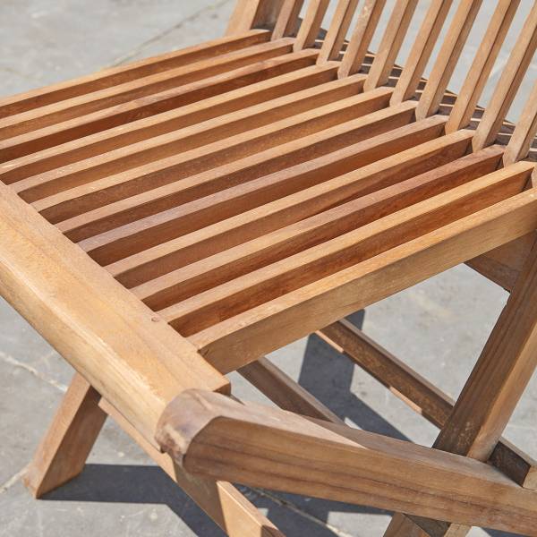 Klappbarer Gartenstuhl Braun - Massivholz - 47 x 90 x 41 cm