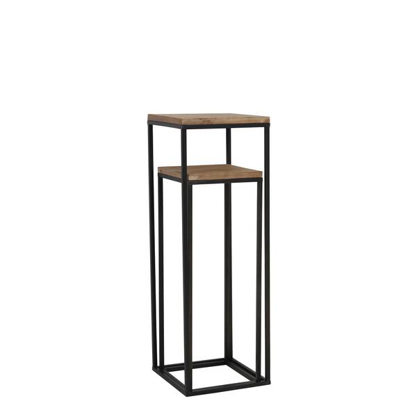 Säule Yarula Schwarz - Braun - Eisen - Stahl - 35 x 102 x 35 cm