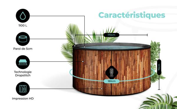 Aufblasbarer Whirlpool Bali Durchmesser: 180 cm