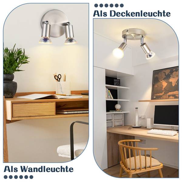 Spot plafond Windsheim 2 ampoules Argenté