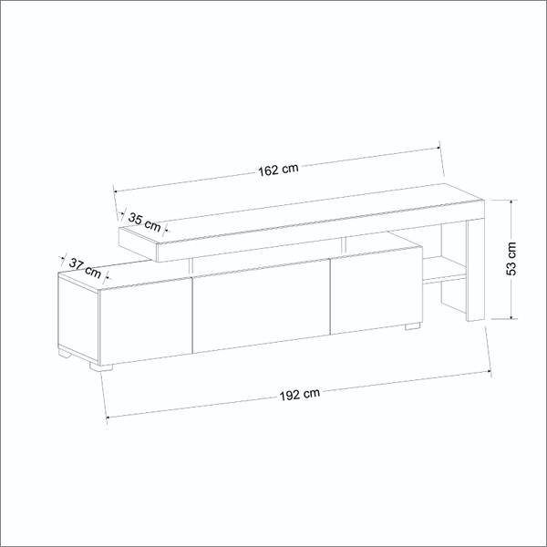 Meuble TV Beliz avec éclairage LED Anthracite