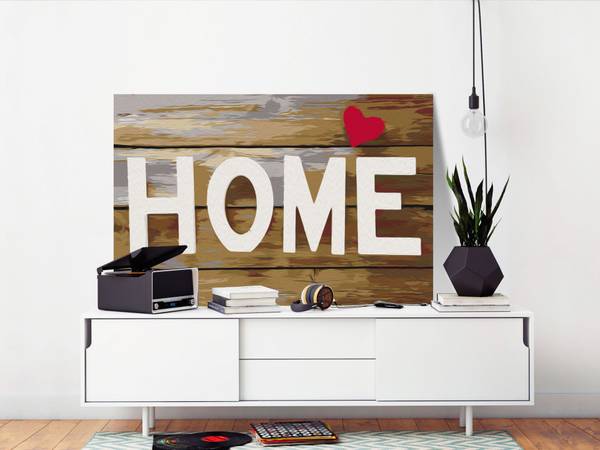 Wandbild Malen nach Zahlen Modern Uv Baumwollstoff - 60 x 40 x 2 cm