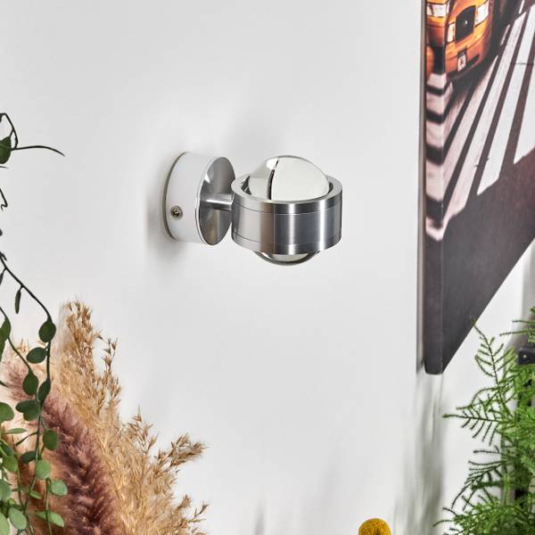 Wandleuchte Berga Aluminium - Durchsichtig - Glas - Metall