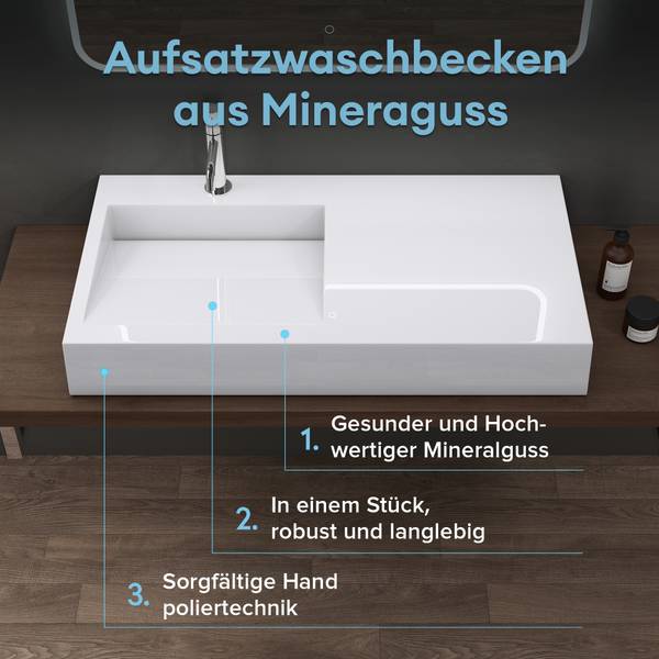 Waschbecken Col11-750 Weiß - Tiefe: 75 cm