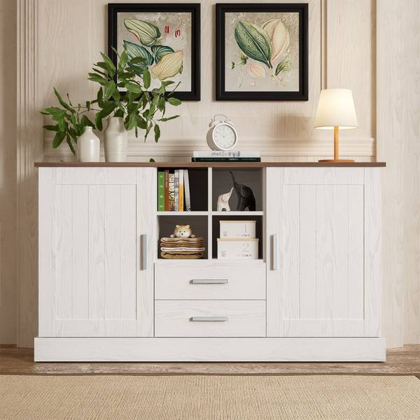 Sideboard-BB3042 Weiß - Holzwerkstoff - 140 x 80 x 40 cm