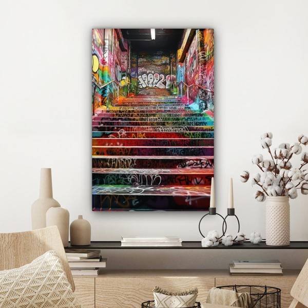 CANVAS SCHILDERIJ Trap 60 x 90 cm