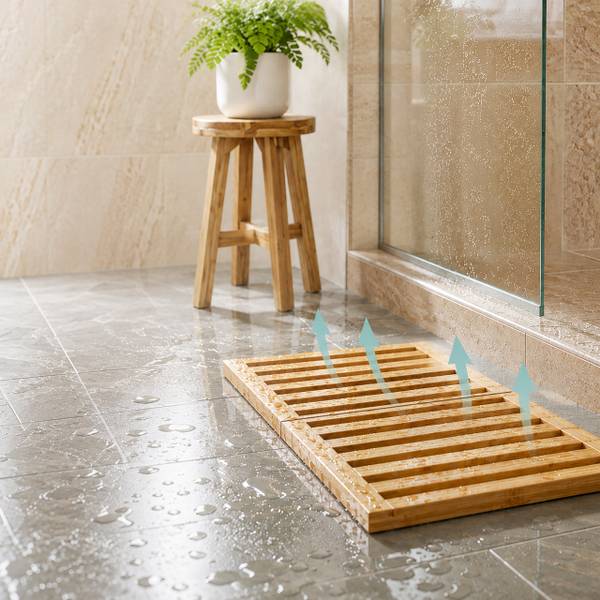 Bambus Badematte Braun - Bambus - 60 x 3 x 39 cm