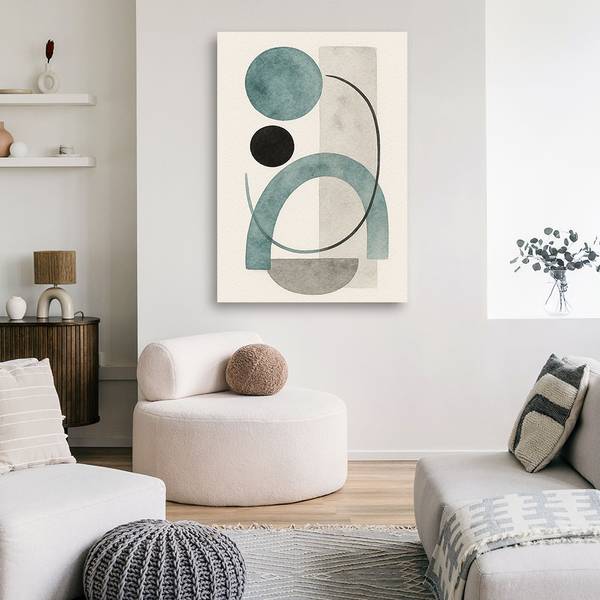 Wandbild geometrische formen aquarell 60 x 90 cm