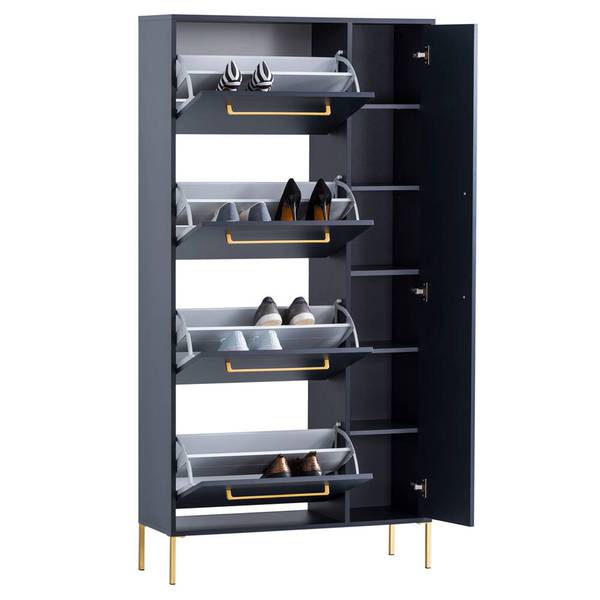 Schuhschrank KELLA-80-86 Blau - Holzwerkstoff - 88 x 174 x 30 cm
