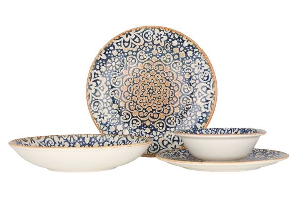 Geschirrset Alhambra - 24 teilig Porzellan - Höhe: 2 cm