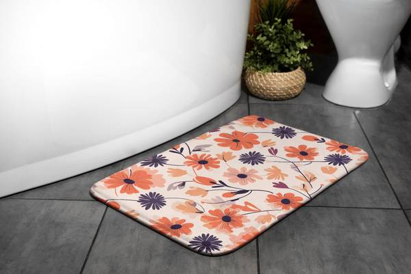 Badteppich Florales Muster 75 x 45 x 75 cm