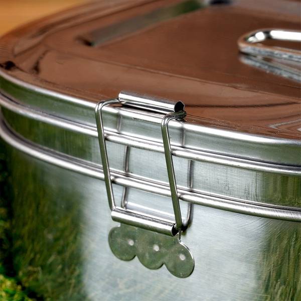 Lunchbox aus Edelstahl 2-tlg. Set Silber - Edelstahl - 15 x 7 x 19 cm