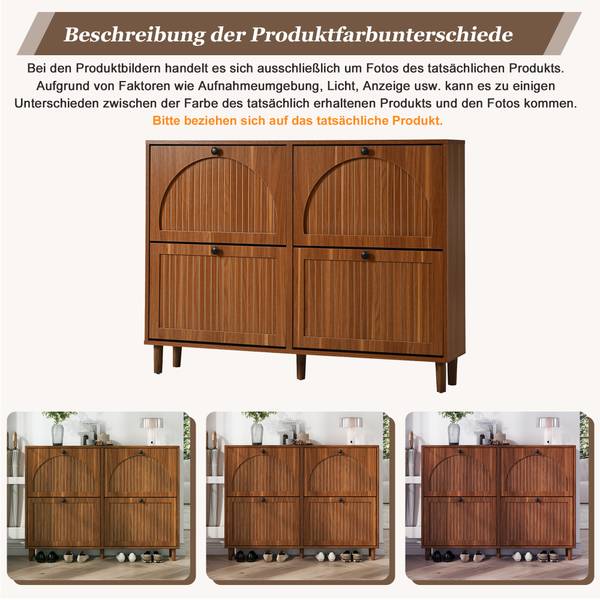 Schuhschrank Astraios Ⅰ Braun - Holzwerkstoff - 24 x 90 x 120 cm