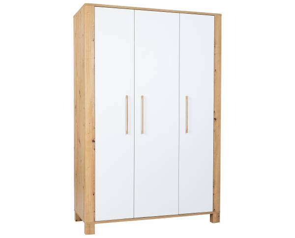 Kleiderschrank 3-türig Marlon Braun - Weiß - Holzverbundwerkstoff - 130 x 195 x 51 cm
