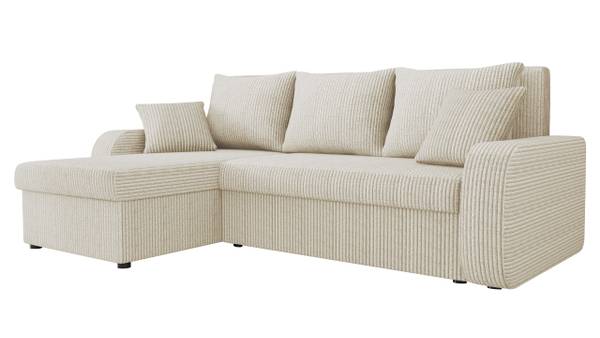 Ecksofa Kris Cord Cremeweiß