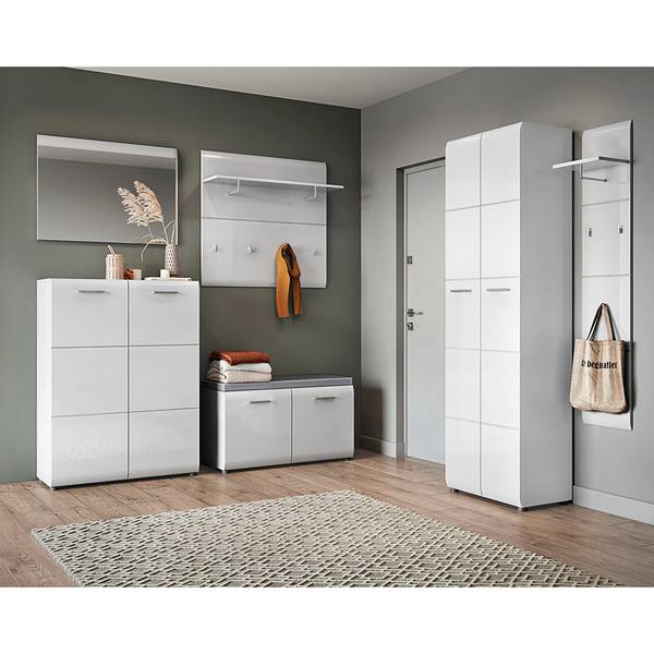 Garderobenschrank MALABO-129-9 Weiß - Holzwerkstoff - 59 x 197 x 37 cm