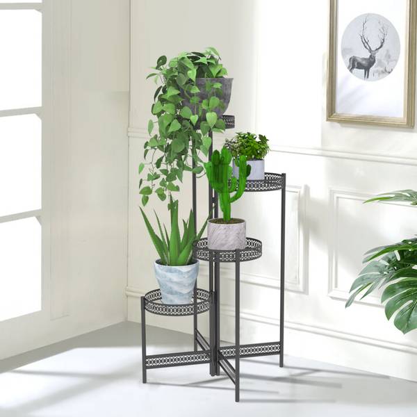 Étagère Plante XJJ491-L Noir - Fer - 22 x 90 x 53 cm