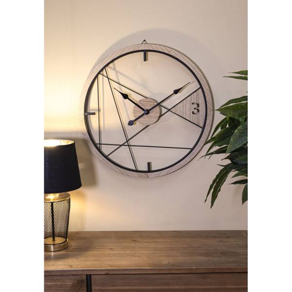 Klokken VK8681847405948 zwart - staal - 60 x 60 x 3 cm