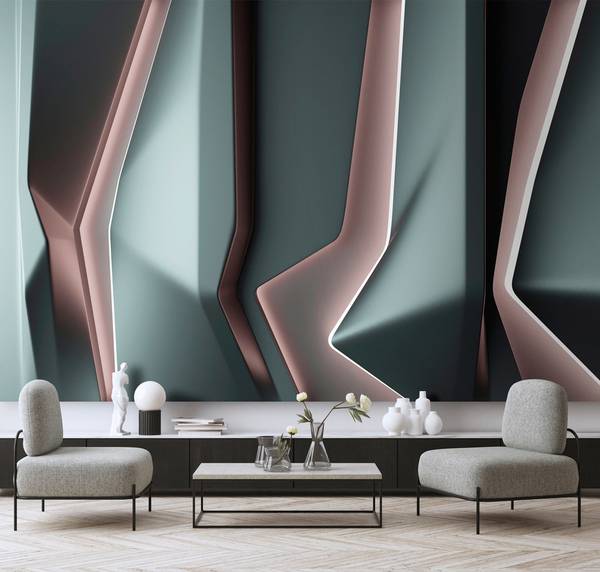 Fototapete Platinum 1 Walls by Patel Schwarz - Braun - Grün - Fleece - 500 x 250 x 1 cm