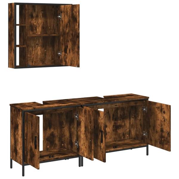 Badmöbel 3033721 3-teilig Braun - Holzwerkstoff - 16 x 60 x 60 cm