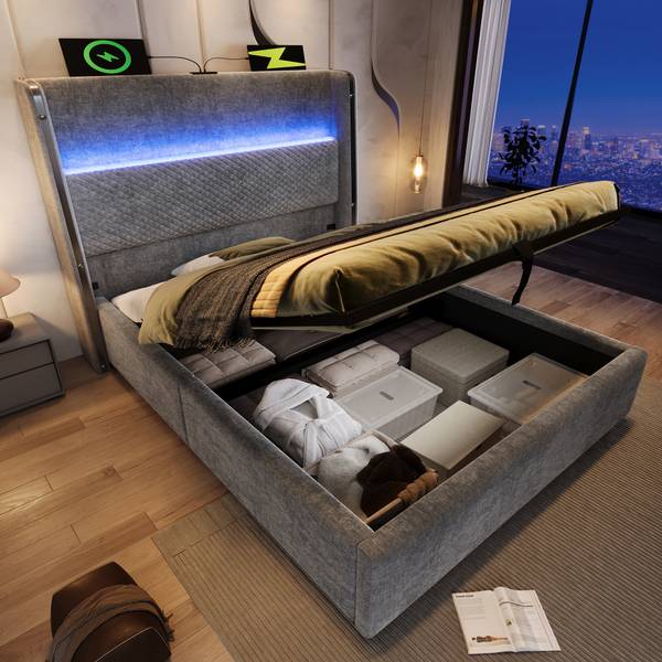 Kinderbett K-1112 Grau - Breite: 103 cm