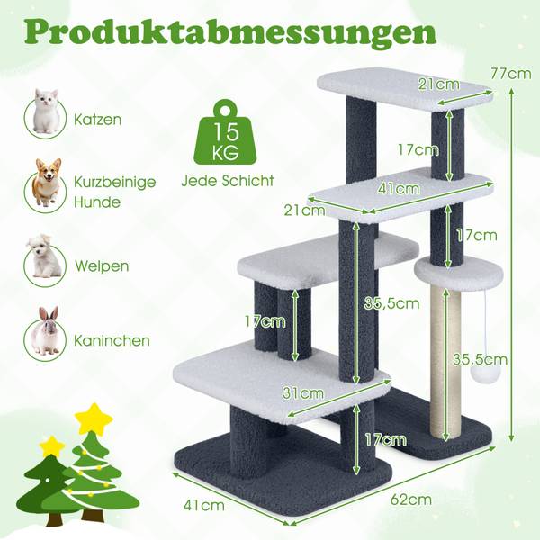 Katzenturm BH32652 Grau - Holzwerkstoff - 41 x 77 x 62 cm