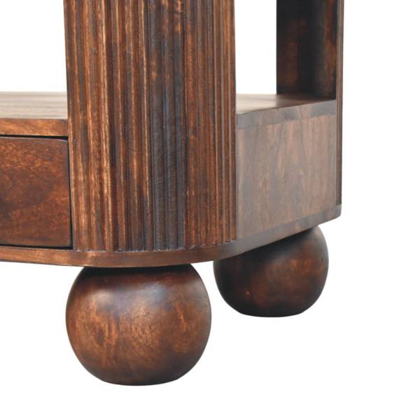 Couchtisch Ribbed Braun - Mango - 85 x 46 x 55 cm