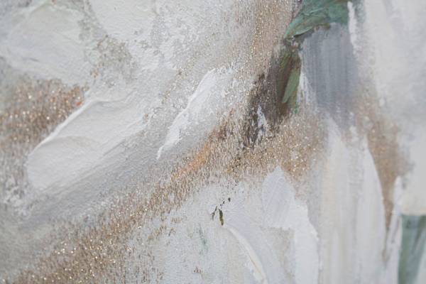 Tableau sur toile Fleur Crème Bois massif - 4 x 100 x 80 cm