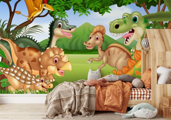 Fotobehang DINOSAURIËRS Planten Natuur 450 x 300 x 300 cm