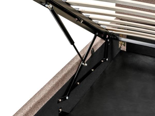 Lit double BOUSSE Beige - Gris - Fibres naturelles - 151 x 79 x 219 cm