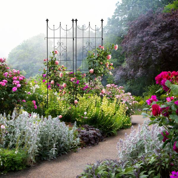 Set de 2 grilles tuteur en métal Noir - Fer - 46 x 183 x 1 cm