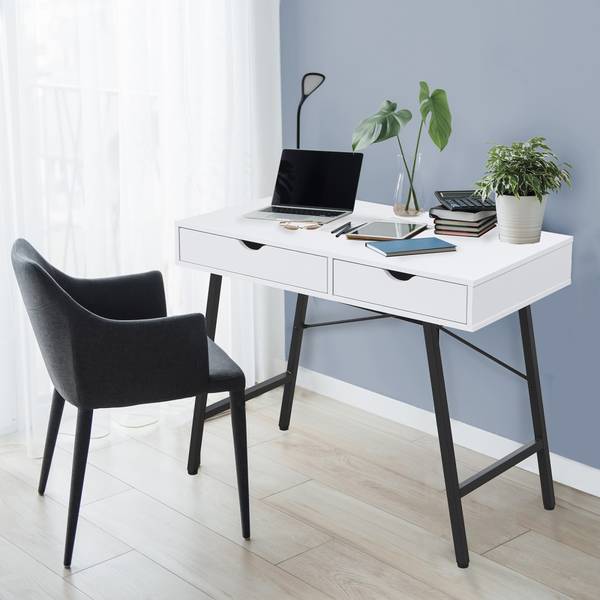 Schreibtisch BOSTON mit Schublade Weiß - Holzwerkstoff - 50 x 151 x 120 cm