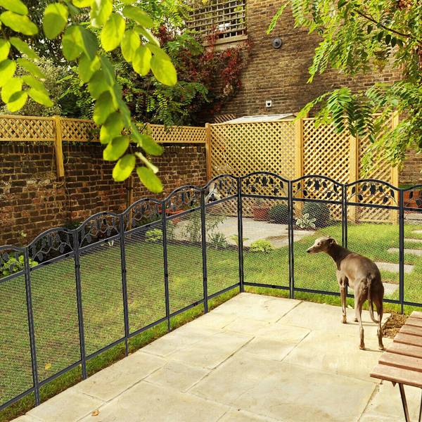 Gartenzaun Beetzaun Hundezaun (5er Set) Schwarz - Eisen - 60 x 110 x 60 cm