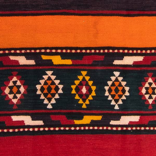 Handgewebt Kelimteppich Rot - Wolle - 140 x 1 x 340 cm