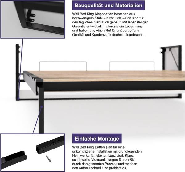 Wandbett Murphy Studio Horizontal 201 x 135 x 151 cm