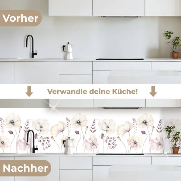KÜCHENRÜCKWAND Blumen 350 x 60 cm