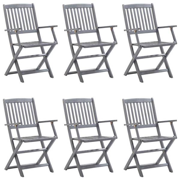 Tuinstoel 3065414-3 (set van 6) zwart