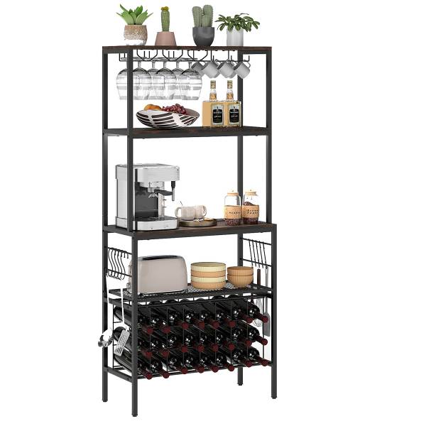 Weinregal VH34768PQ-ORDE Schwarz - Metall - 33 x 165 x 75 cm