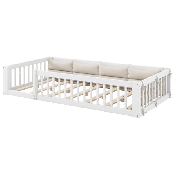 Holzbett K-1763 Weiß - Holzwerkstoff - 95 x 40 x 205 cm